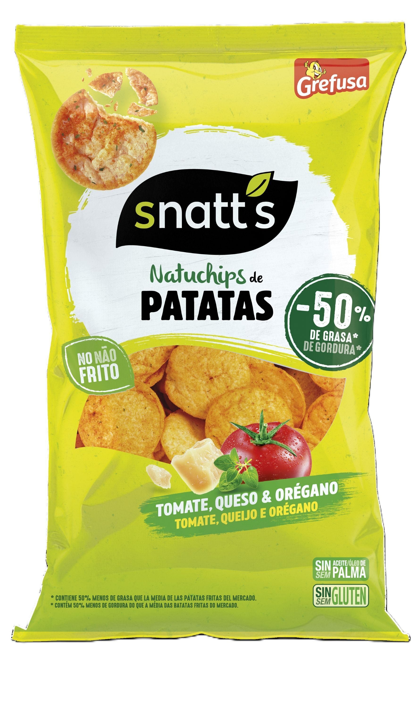 Snack natuchips tom, queso y orég Snatts grefusa 85g