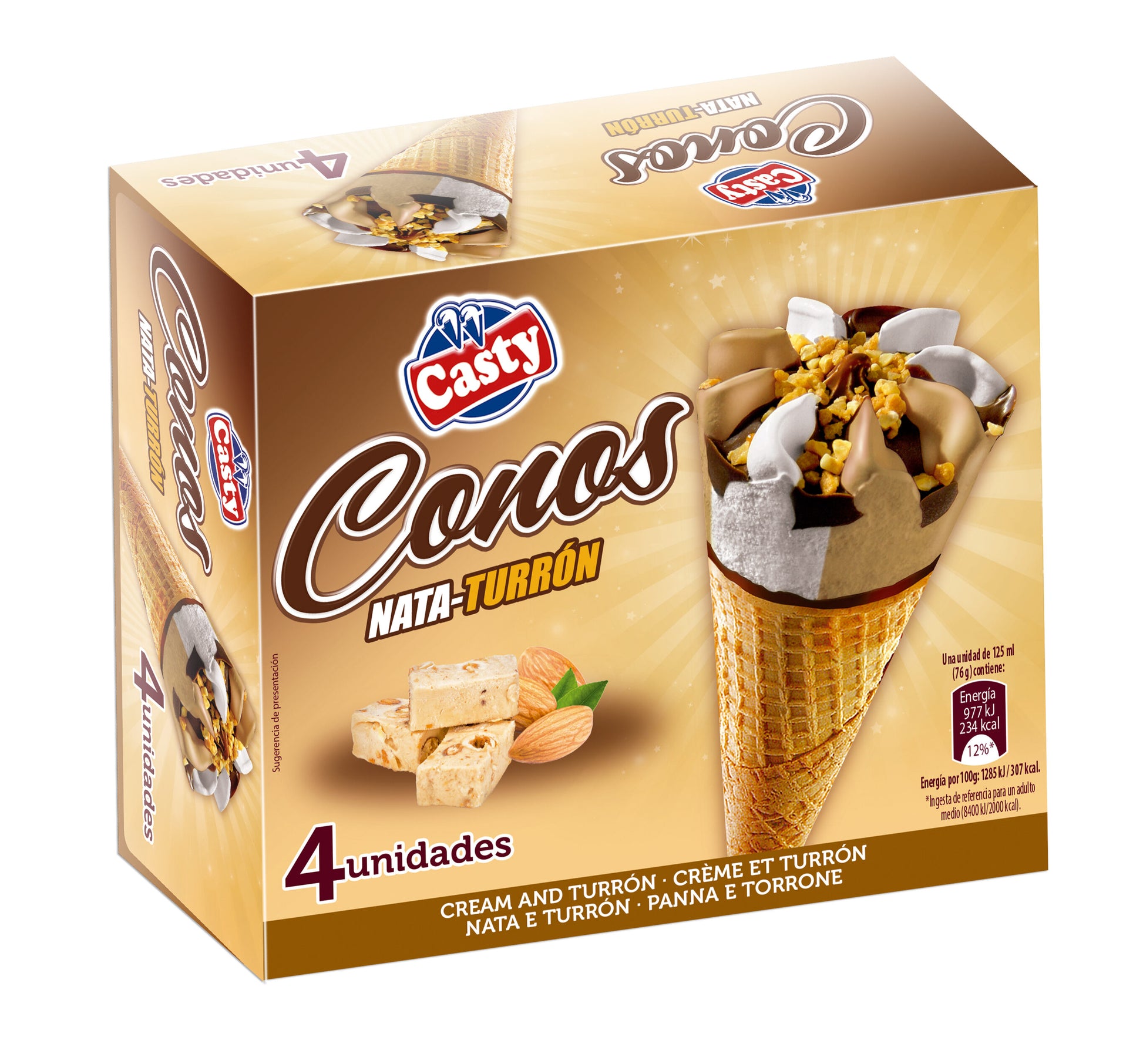 Cono nata turron Casty p4 125ml/u