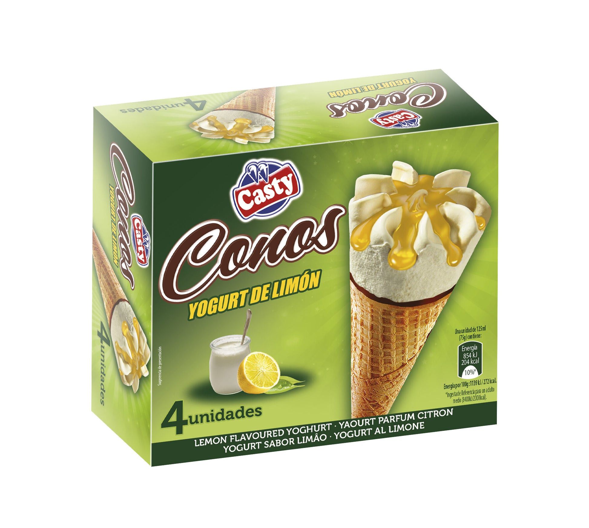 Cono yogurt limon Casty p4 125ml/u