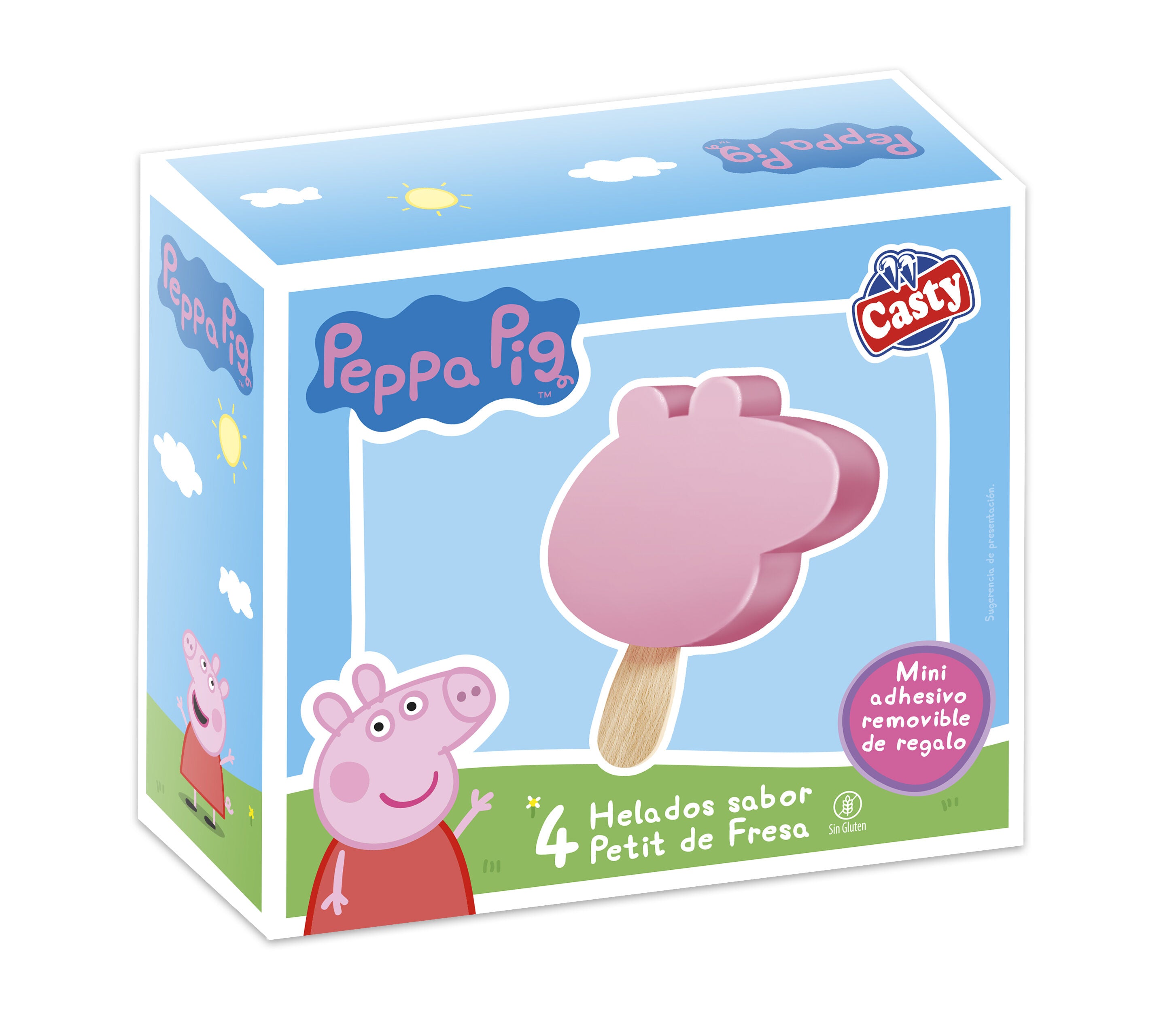 Helado infantil fresa peppa pig Casty p4 75m/ul