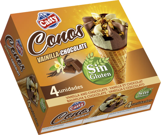 Cono vainilla/choco s/gluten Casty p4x125ml La Despensa