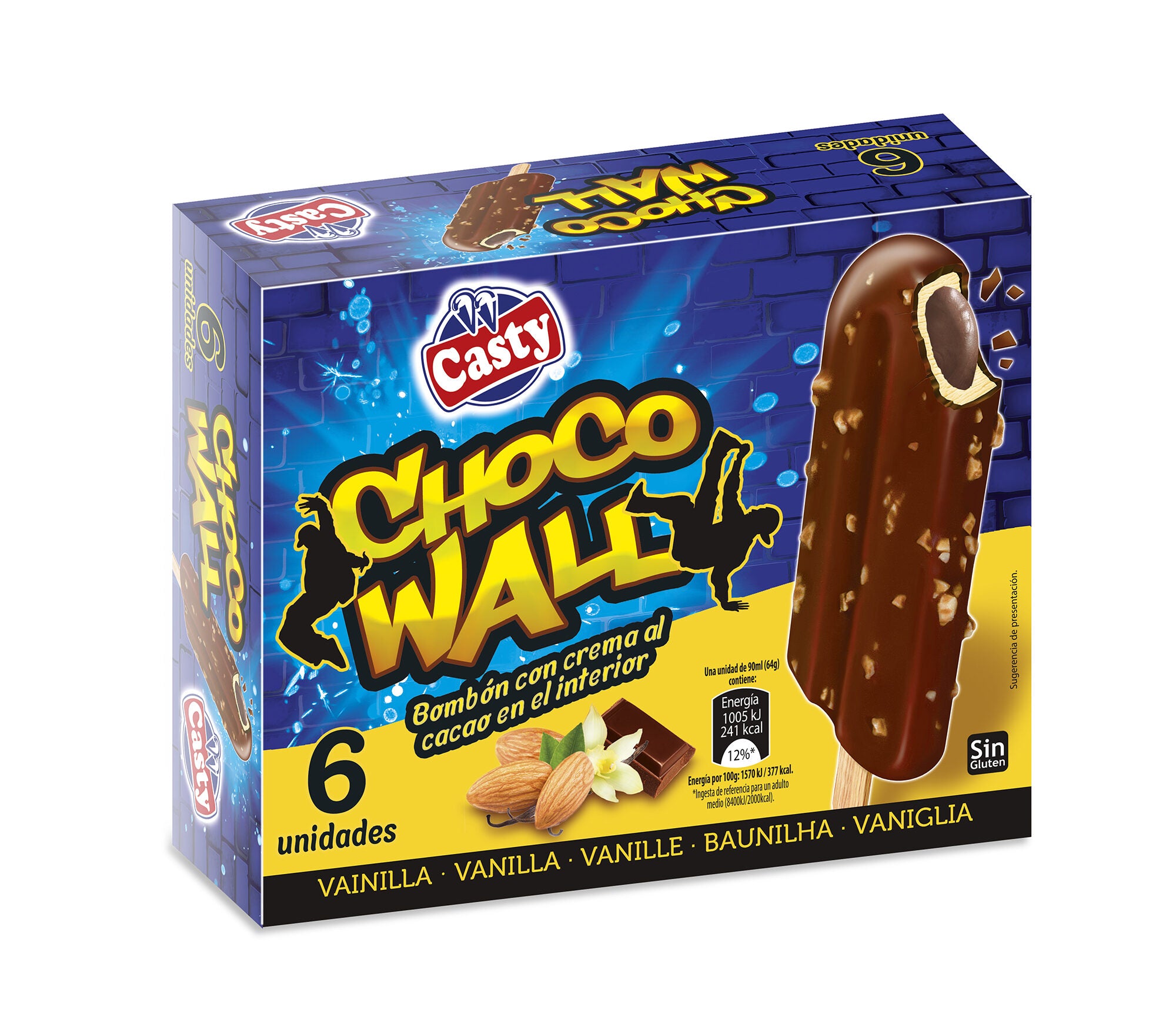 Bombon chocolate wall Casty p6x90ml