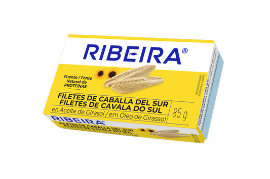 Filete caballa aceite girasol r90 lata Ribeira 60g escurr La Despensa