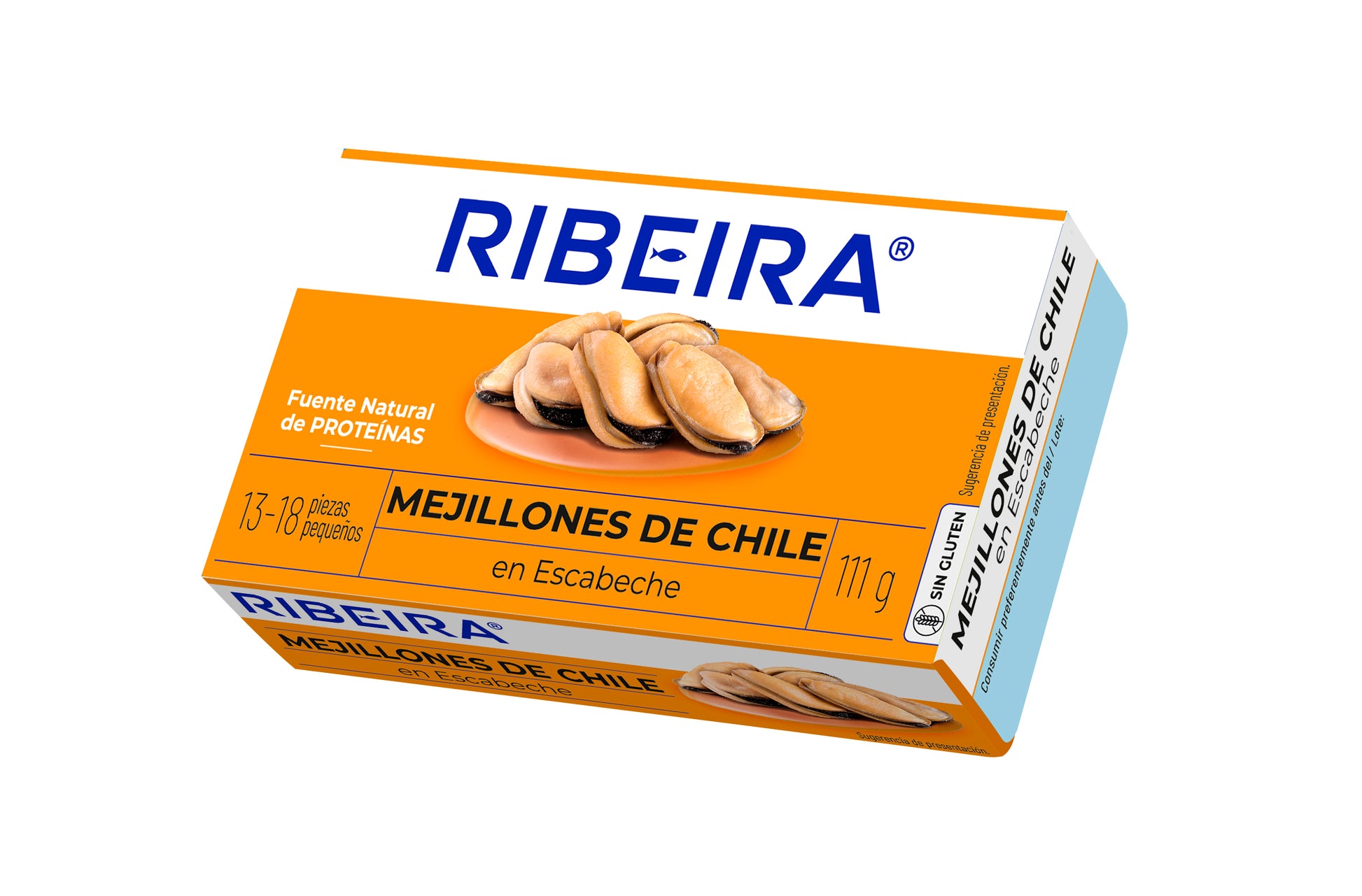 Mejillón de chile escabeche 13/18 ol-120 lata Ribeira 69g escurr