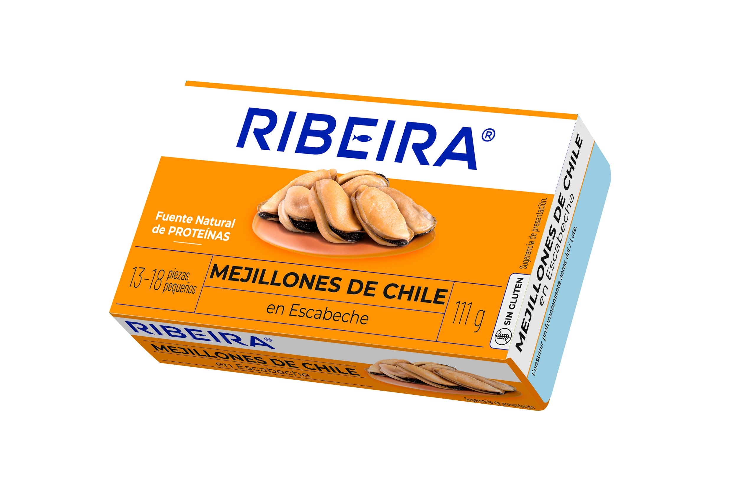 Mejillón de chile escabeche 13/18 ol-120 lata Ribeira 69g escurr