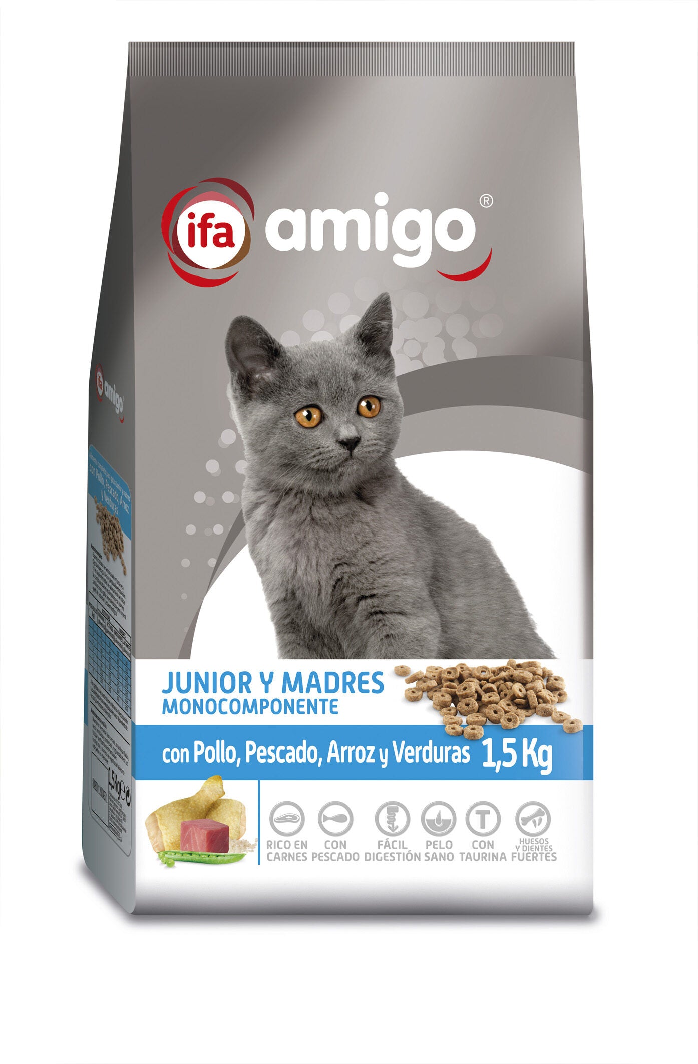 Comida seca gato multicompo junior saco Ifa amigo 1.5kg