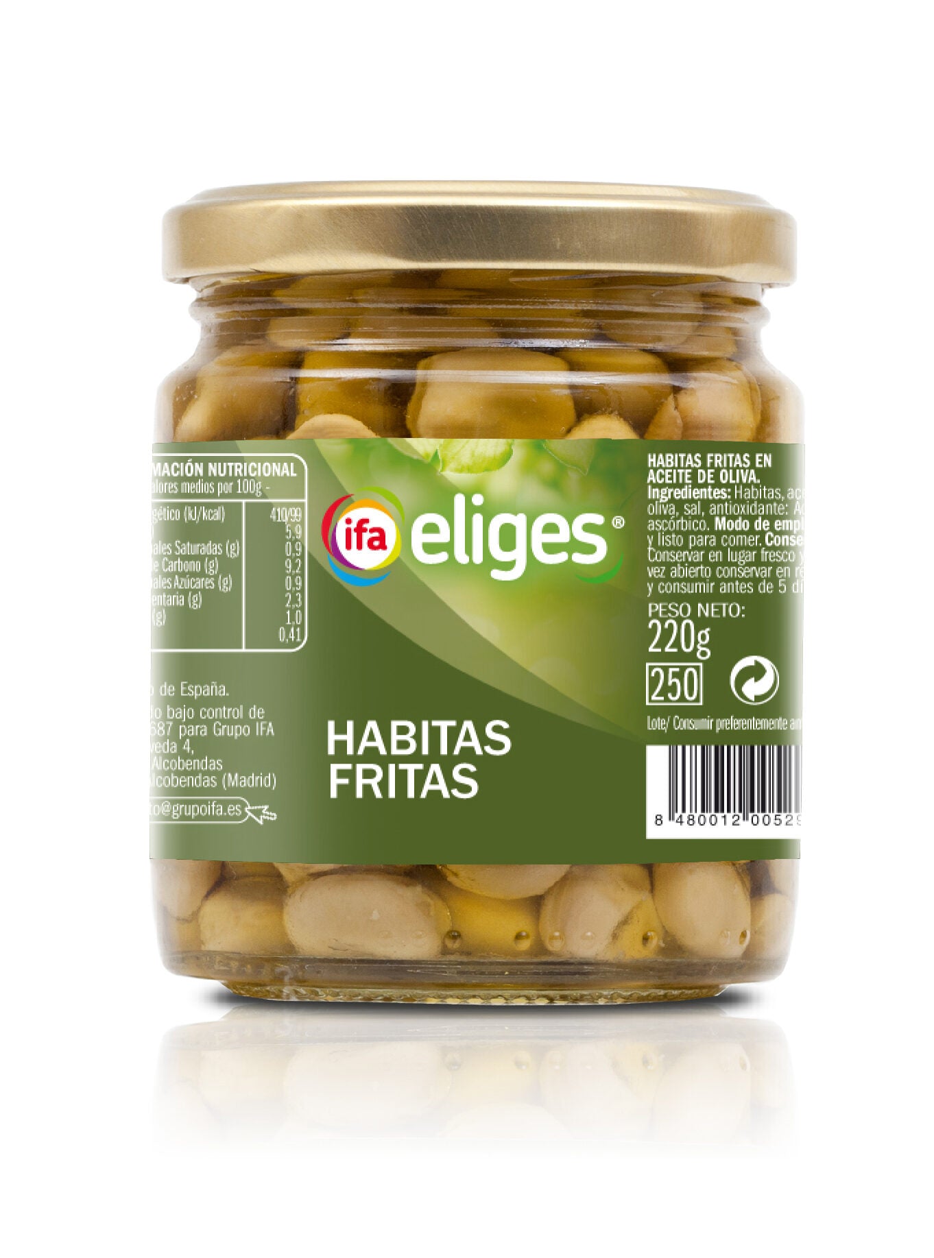 Habita frita ac.oliva cristal Ifa eliges 220g escurr