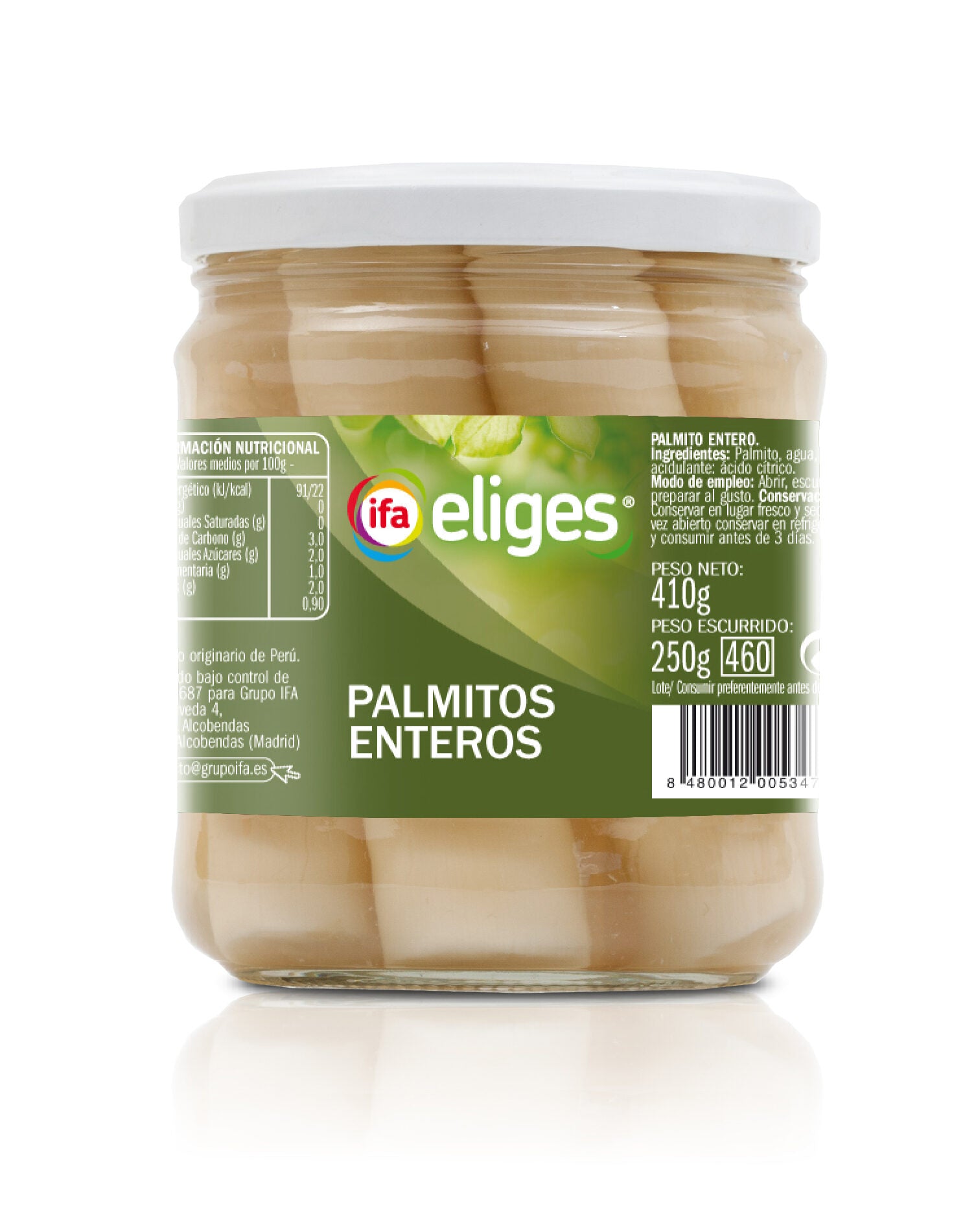 Palmito entero cristal Ifa eliges 250g escurr