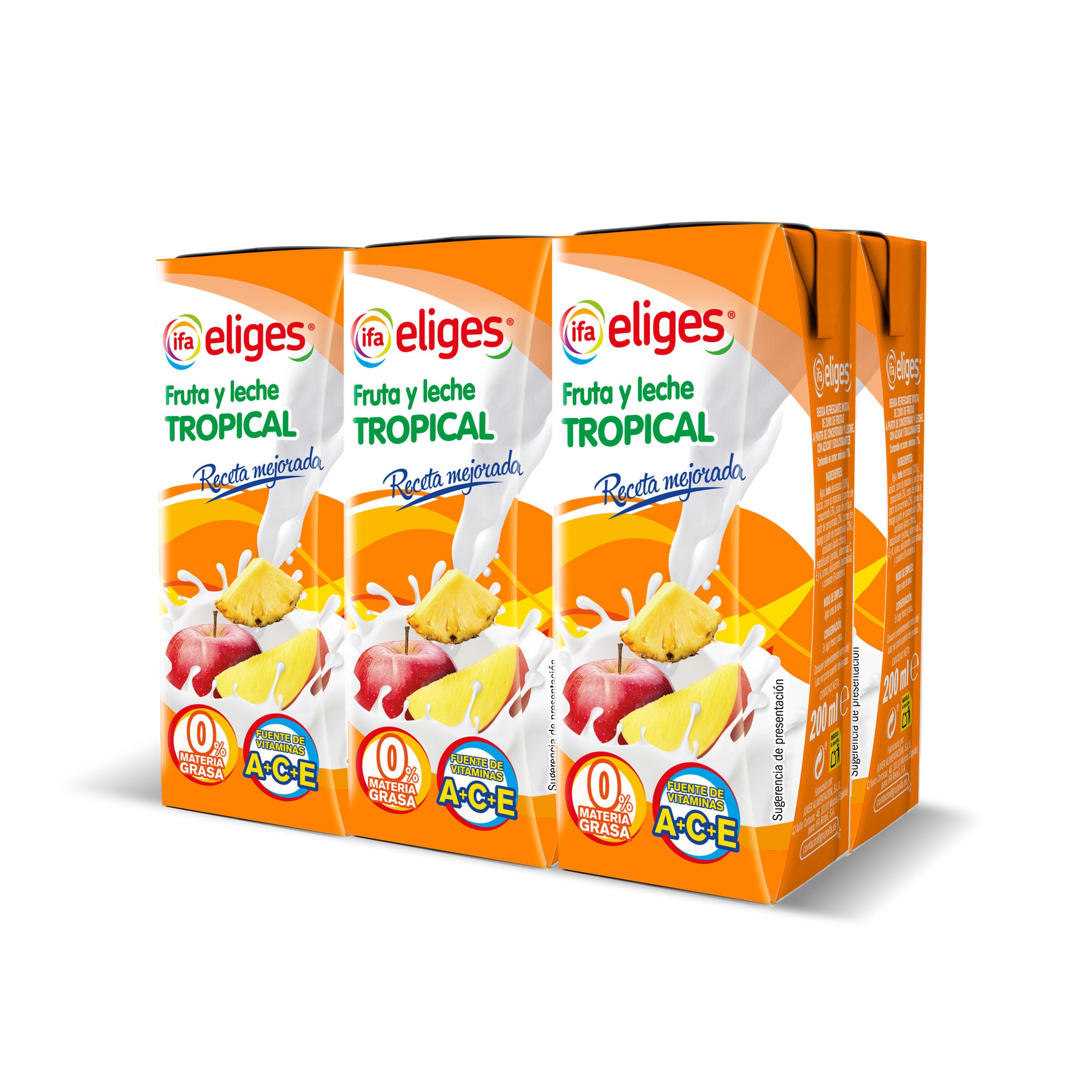 Bebida refresc mixta zumo frut/lech tropical Ifa eliges p6 200ml/u