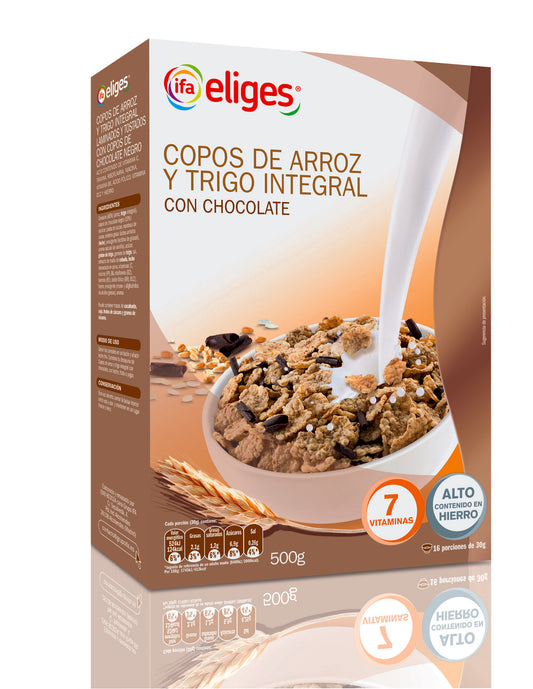 Cereal arroz inflado trigo integral c/choco Ifa eliges 500g La Despensa