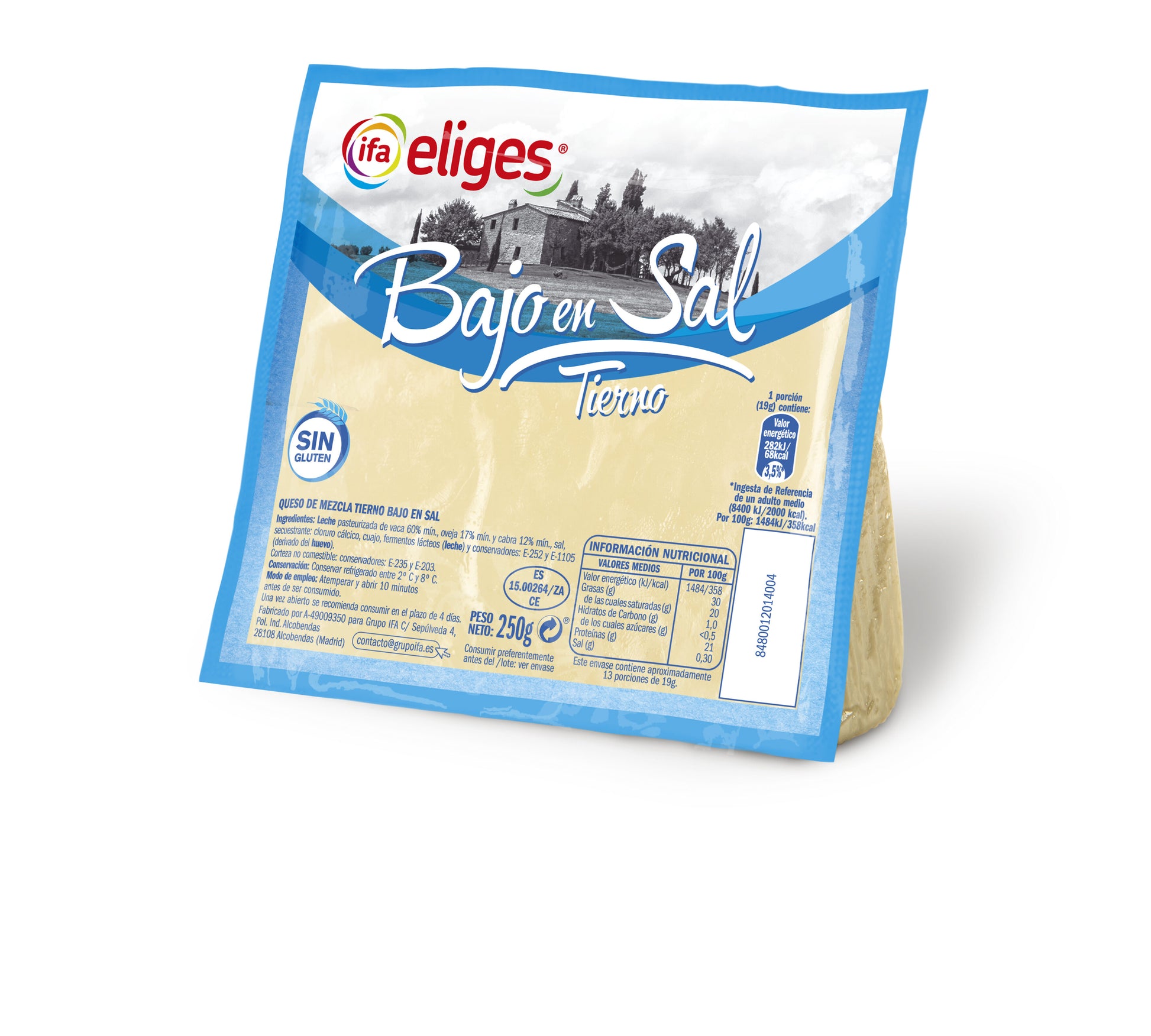 Queso tierno b/sal cuña Ifa eliges 250g