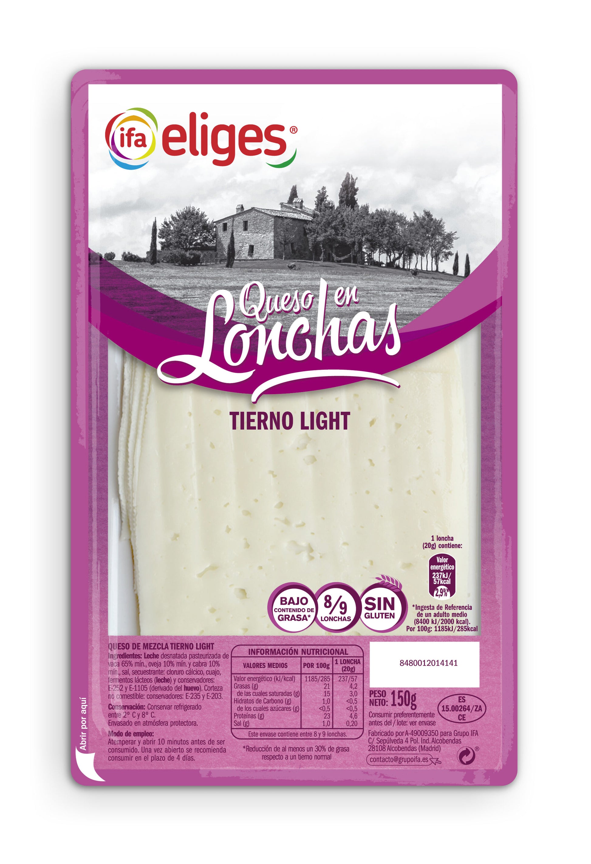 Queso tierno light loncha Ifa eliges 150g