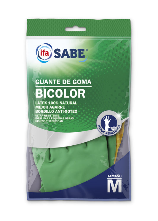 Guante latex reforzado bicolor mediano Ifa sabe 1u La Despensa