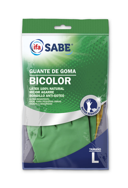 Guante bicolor latex reforzado grande Ifa sabe 1u La Despensa