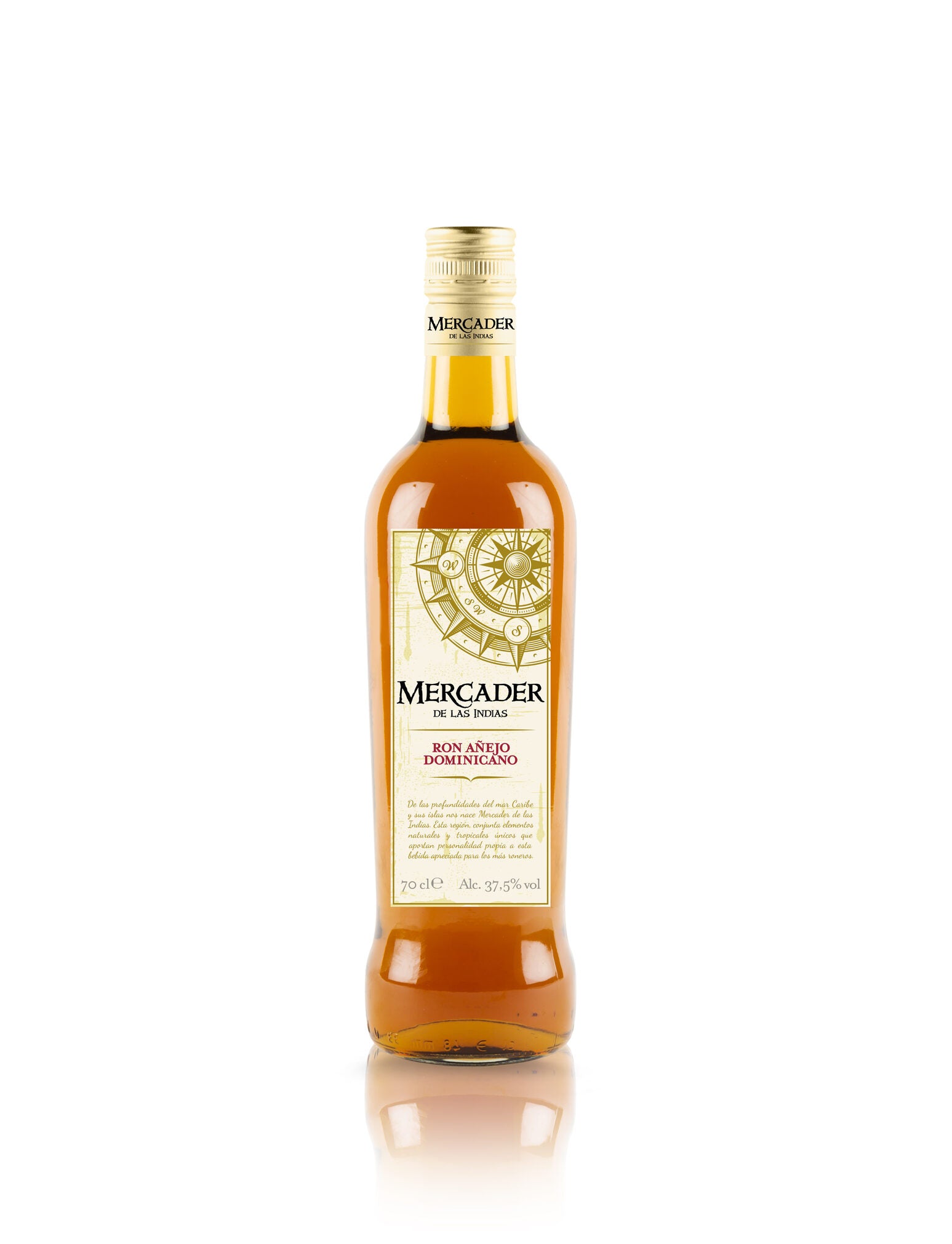 Ron añejo 37.5º Mercader indias 700ml