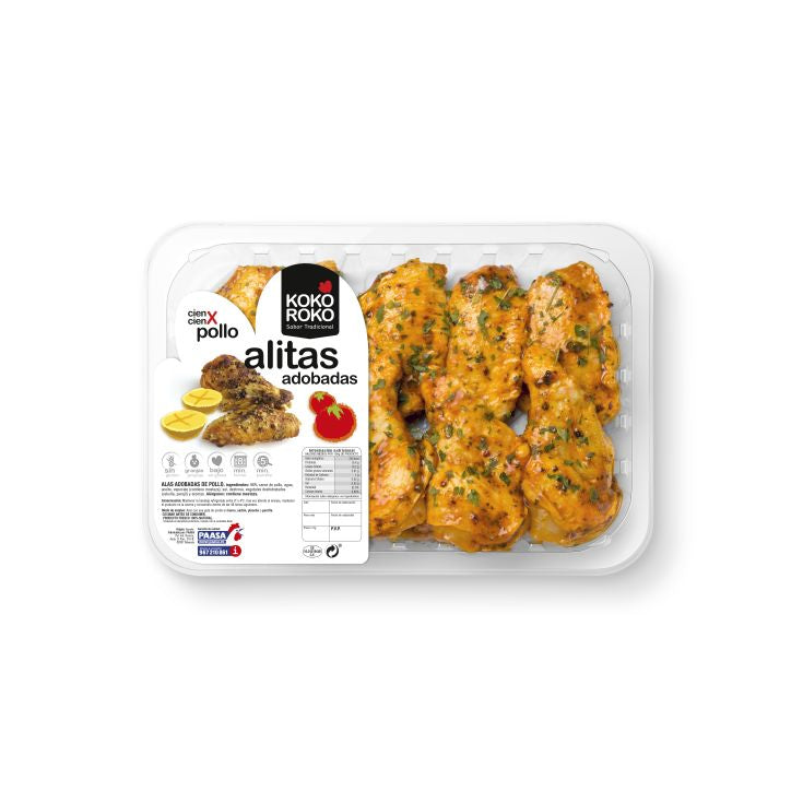Alitas adobadas de pollo partidas koko roko