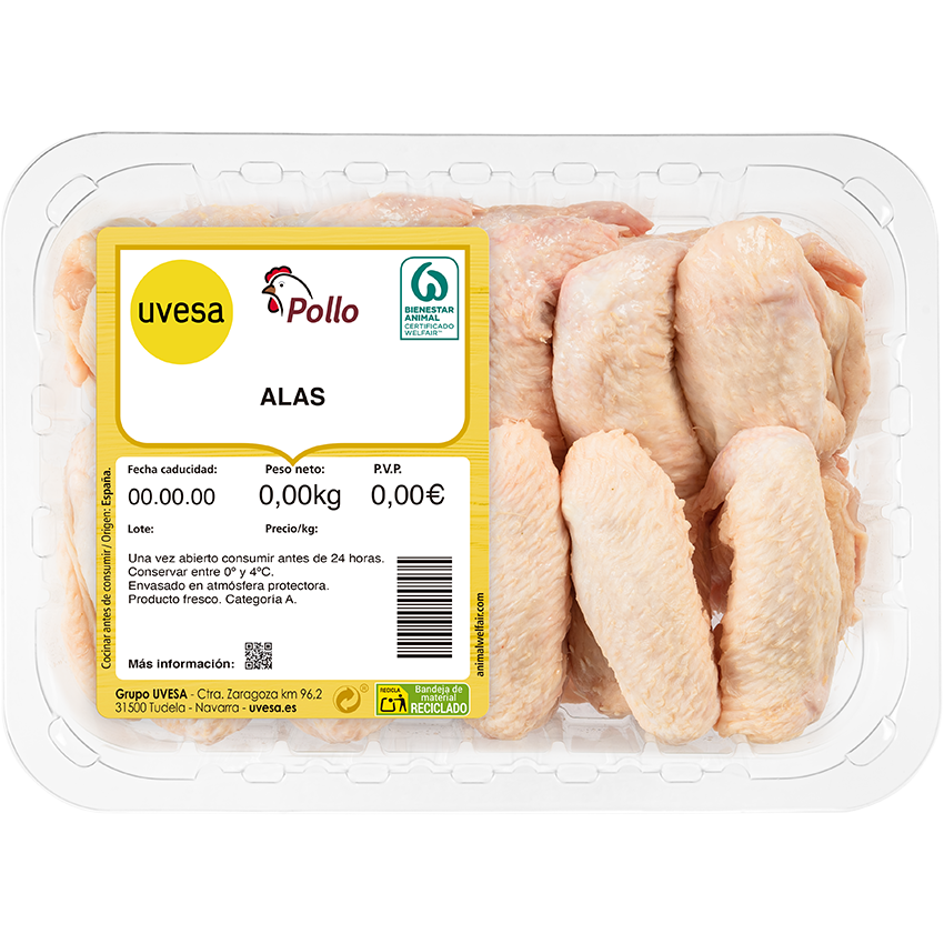 Alas de pollo Partidas Bandeja