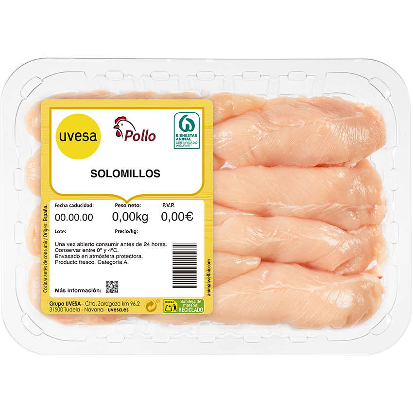 Solomillo de pollo Fresco Bandeja