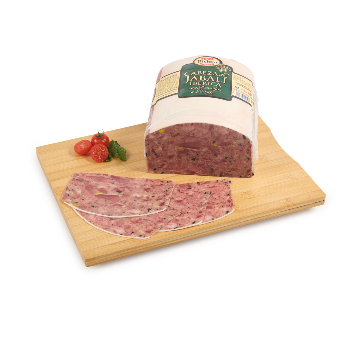 Cabeza de jabali iberico c/ trufa y pistachos Picken