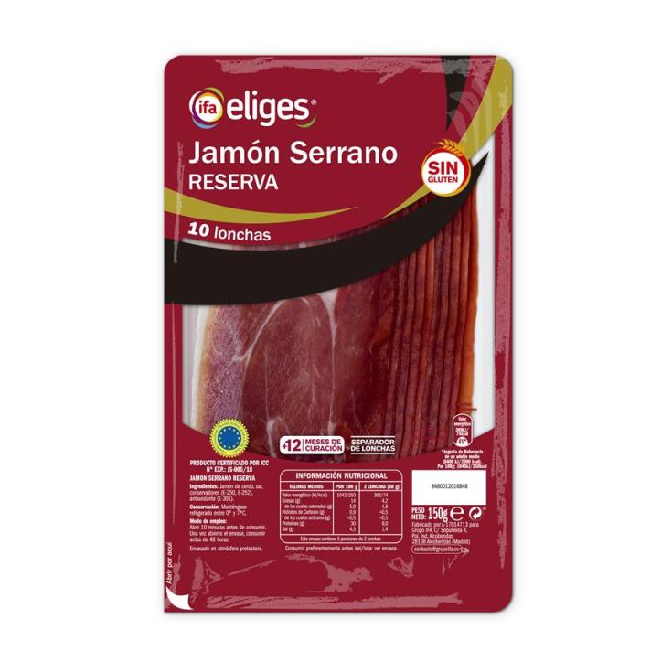 Jamón curado serrano lonchas Ifa eliges 150g