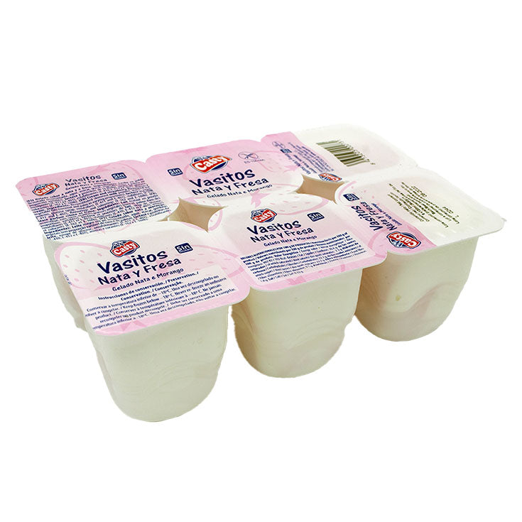Helado vasito nata fresa Casty p6 80ml/u
