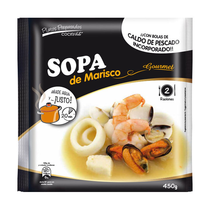 Sopa marisco gourmet c/caldo Cocinarte 450g
