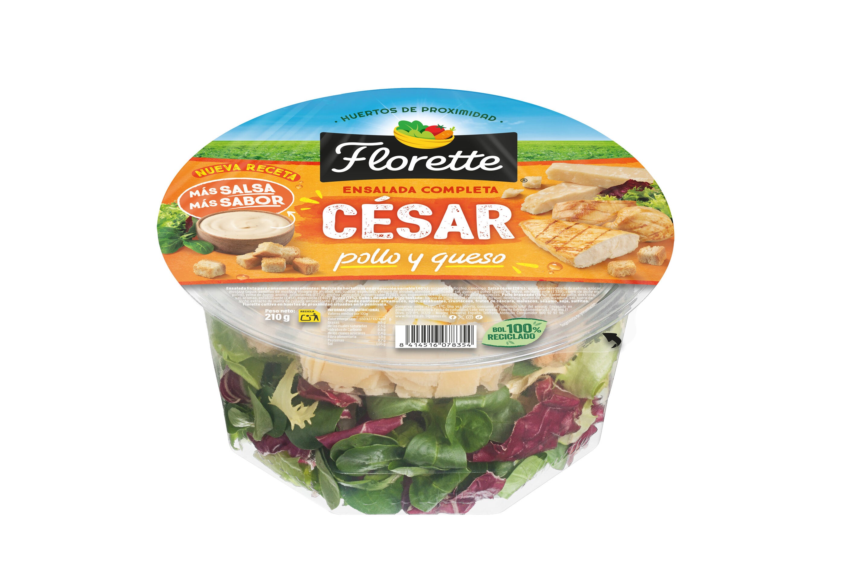 Ensalada césar pollo & queso Florette 205g