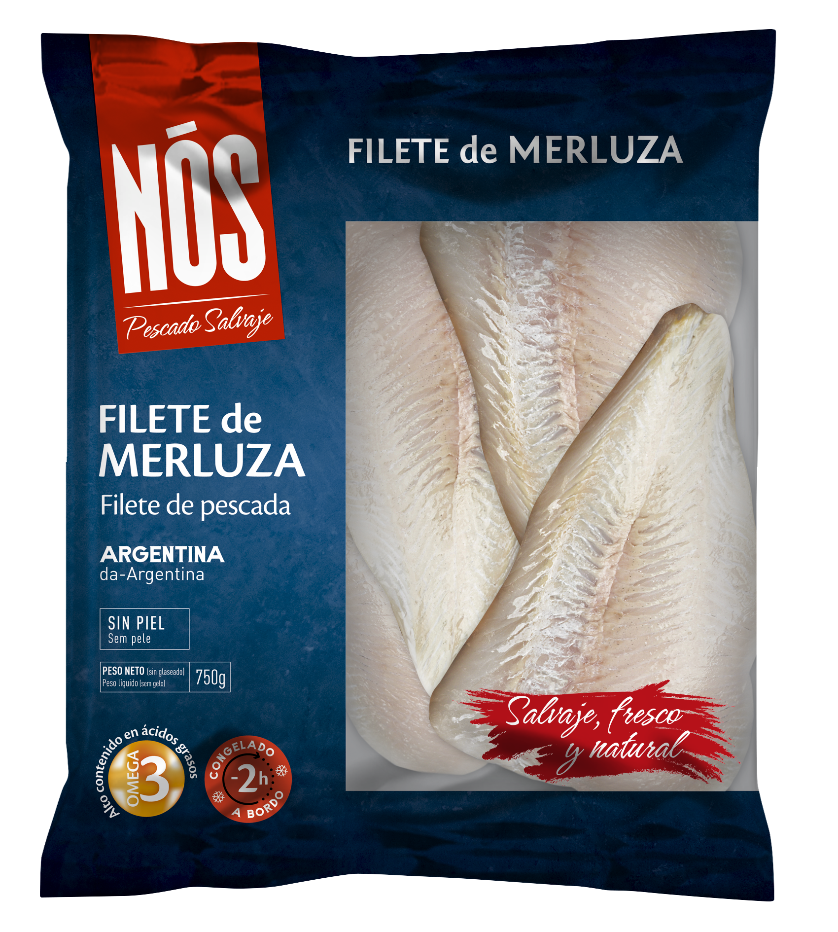 Filete merluza sin piel Nos 750g
