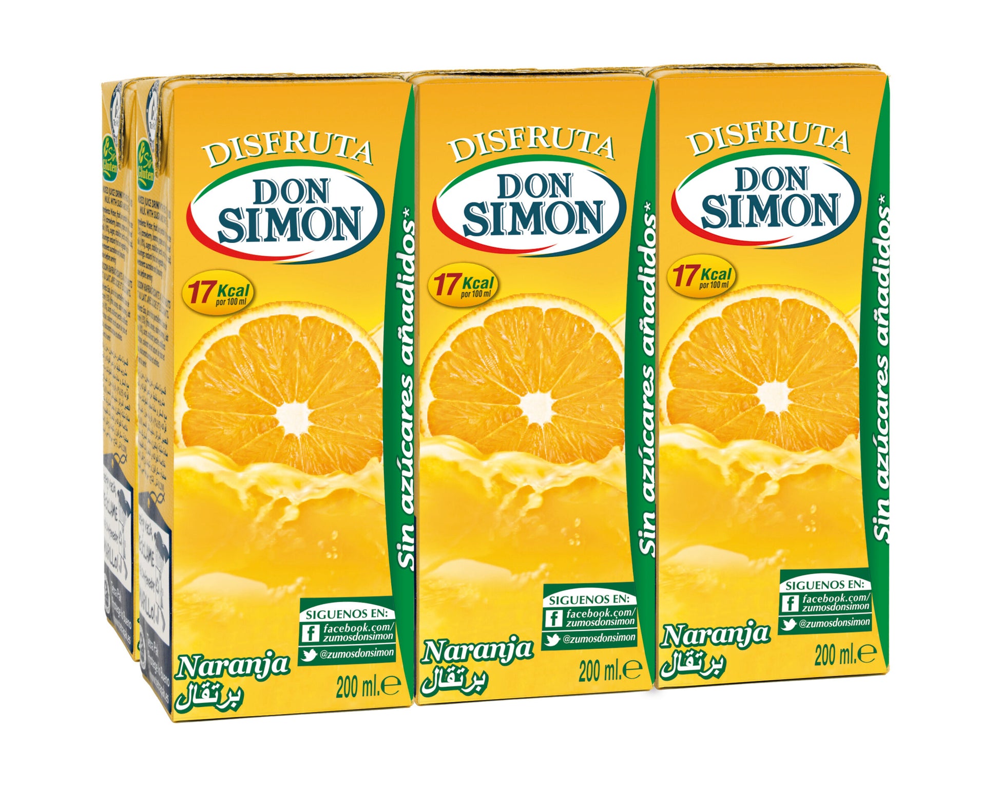 Bebida de zumo naranj s/az  disfruta Don simon p6 200ml/u