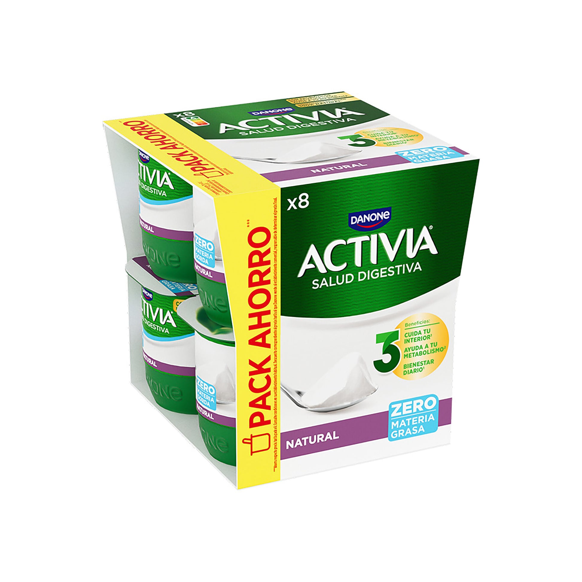 Yogur bifidus desnatado natural activia 0% Danone p8 120g/u