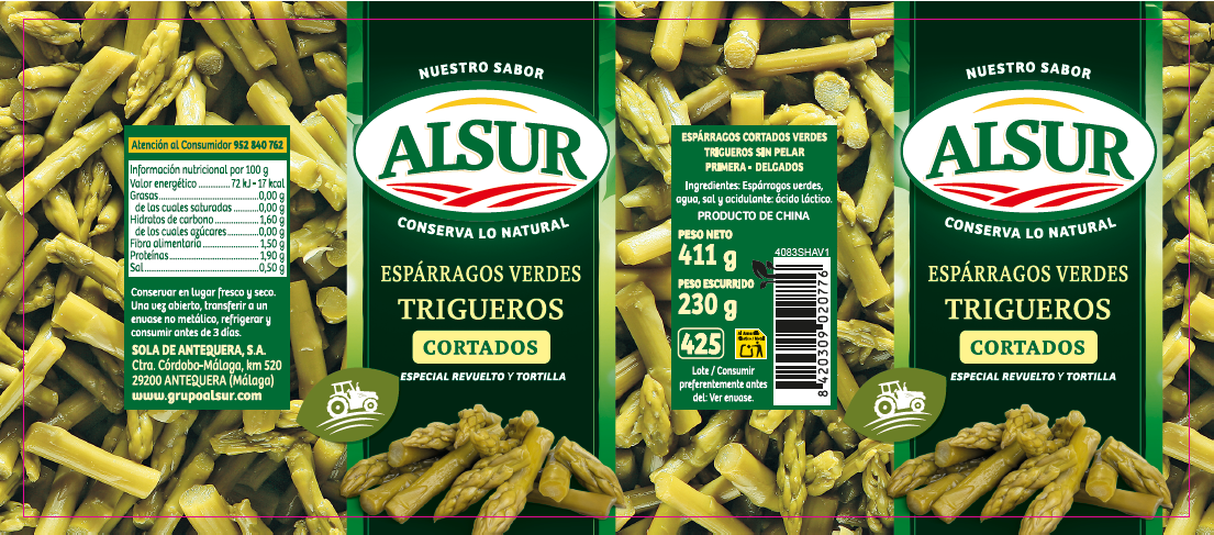 Esparrago triguero lata Alsur 210g escurr