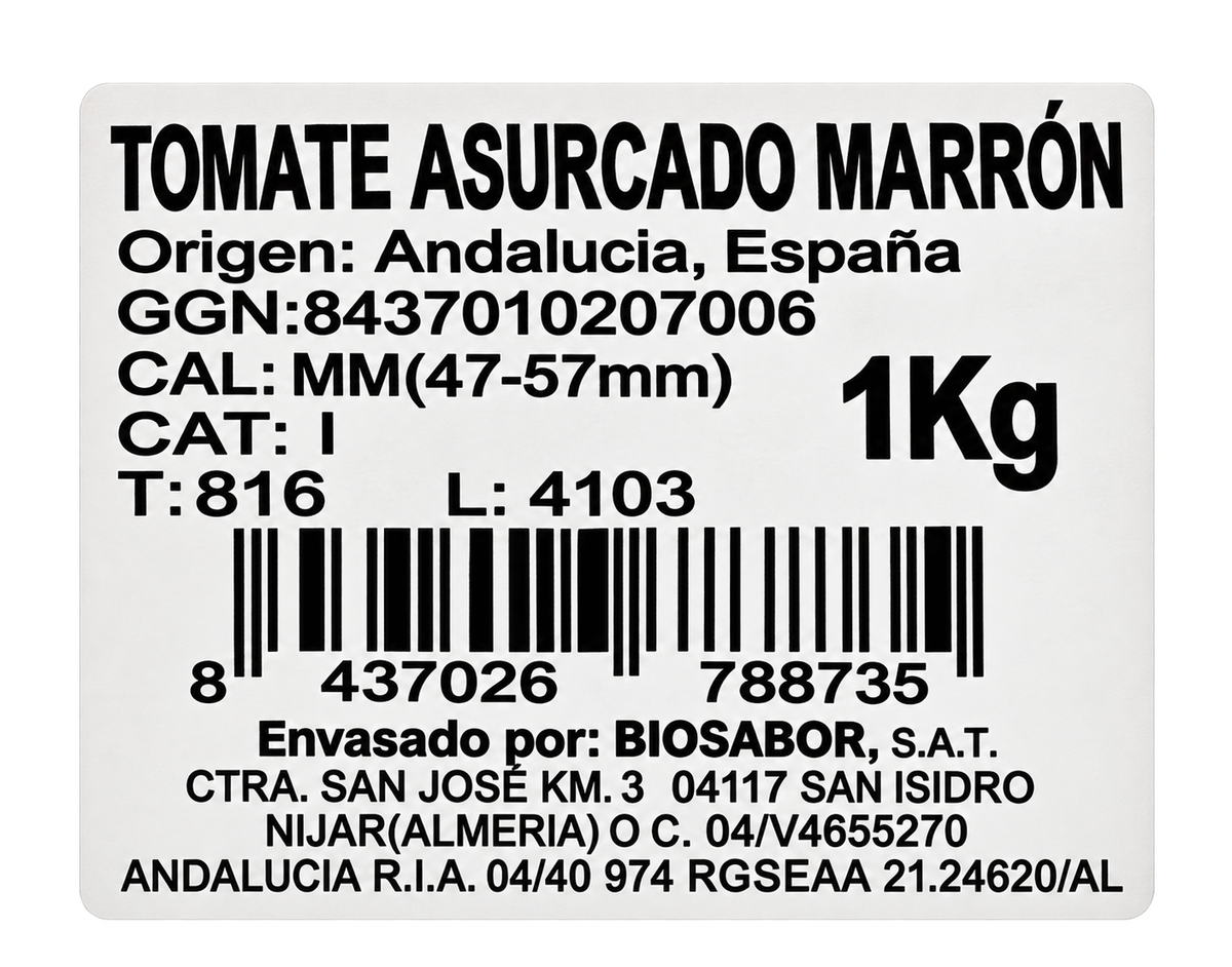 Tomate asurcado marrón
