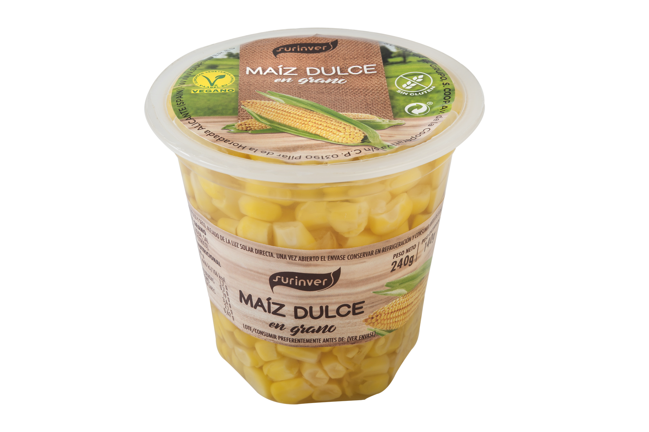 Maíz dulce en grano Surinver 140g escurr