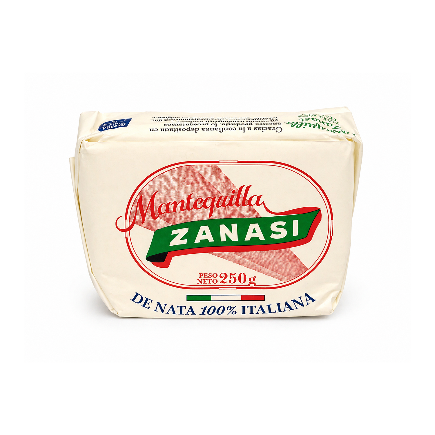 Mantequilla sin sal añadida Zanasi 250g