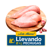 Pechuga de pollo llevando 2 kilos