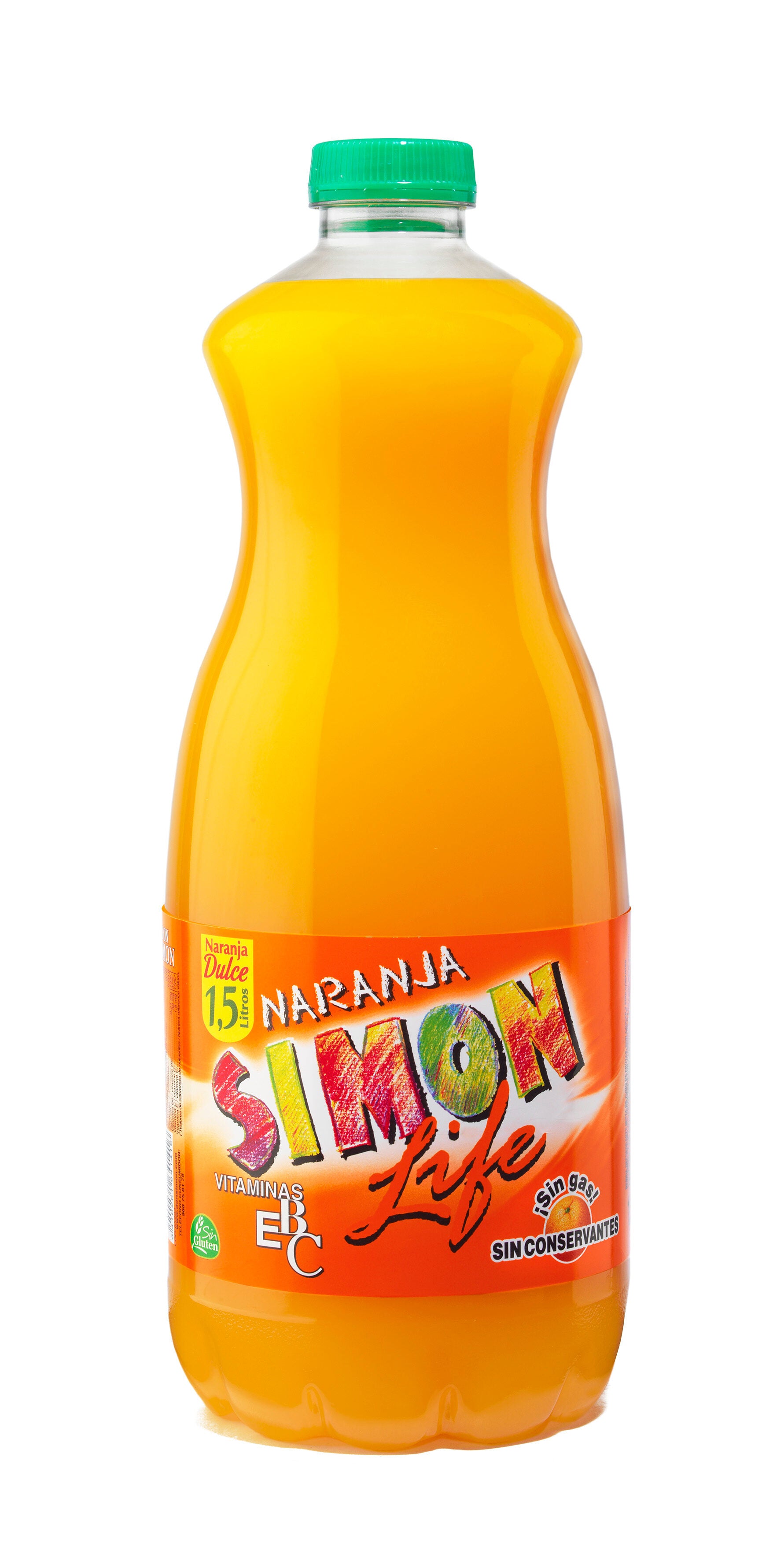 Bebida vitaminada refrigerado naranja Simon life 1.5l