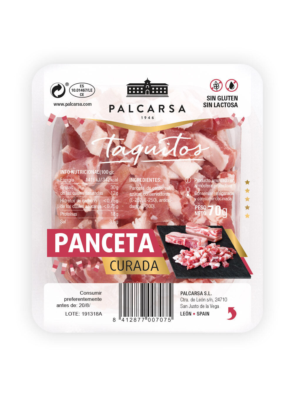 Panceta taquitos Palcarsa 70g