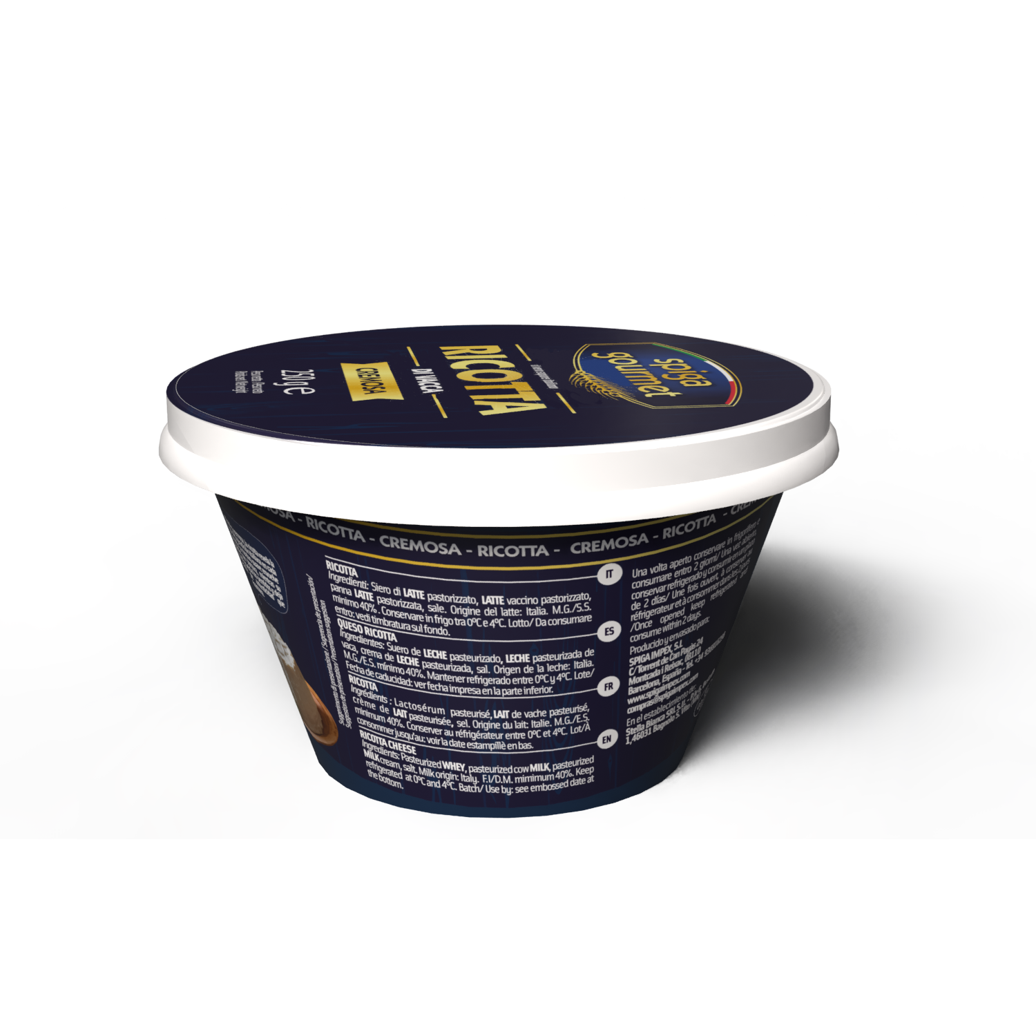Ricotta vaschetta Spiga gourmet 250g